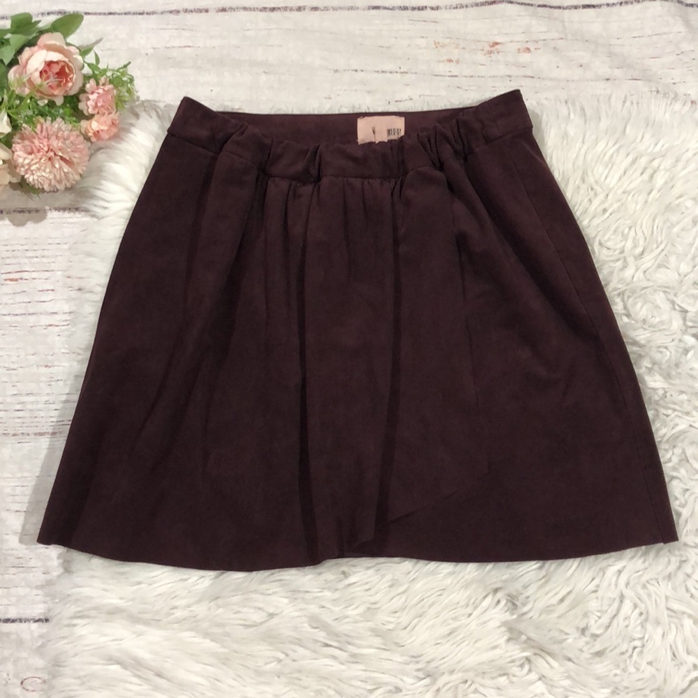 Aritzia Mini Skirt in Deep Burgundy